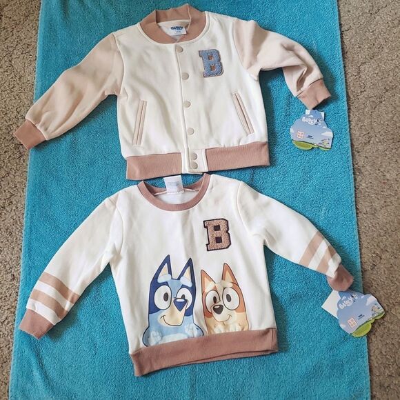NWT Matching Set Bluey Fleece Lined Sweatshirt and Jacket Sz 18M - Picture 1 of 7